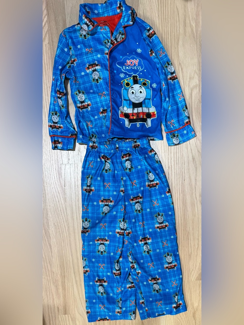 Thomas & Friends Blue Train Joy Express Flannel Kids Pajama Set 5t 5